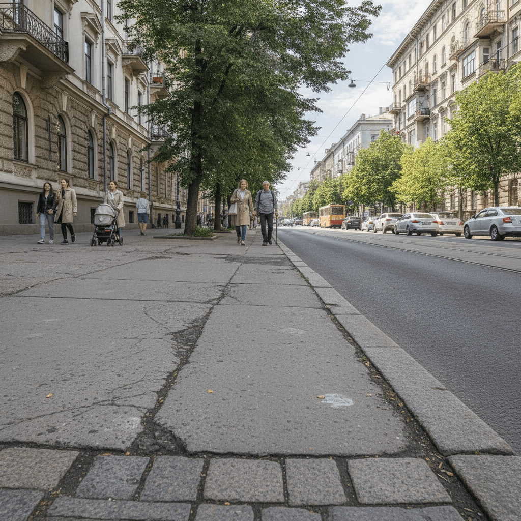 Тротуар вздовж проїзної частини