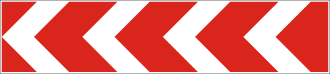 Дорожній знак 1.4.2 — Напрямок повороту (ліворуч)