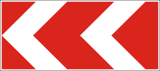 Дорожній знак 1.4.5 — Напрямок повороту (ліворуч)