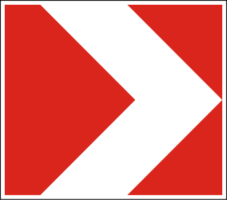Дорожній знак 1.4.6 — Напрямок повороту (праворуч)