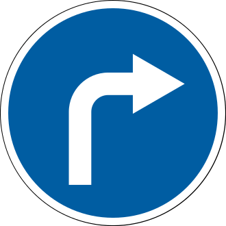 Дорожній знак 4.2 — Рух праворуч