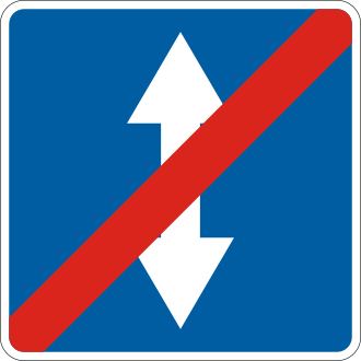 Дорожній знак 5.14 — Кінець дороги з реверсивним рухом