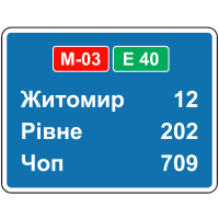 Дорожній знак 5.61 — Покажчик відстаней