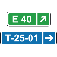 Дорожній знак 5.67.3 — Номер і напрямок маршруту (дороги)